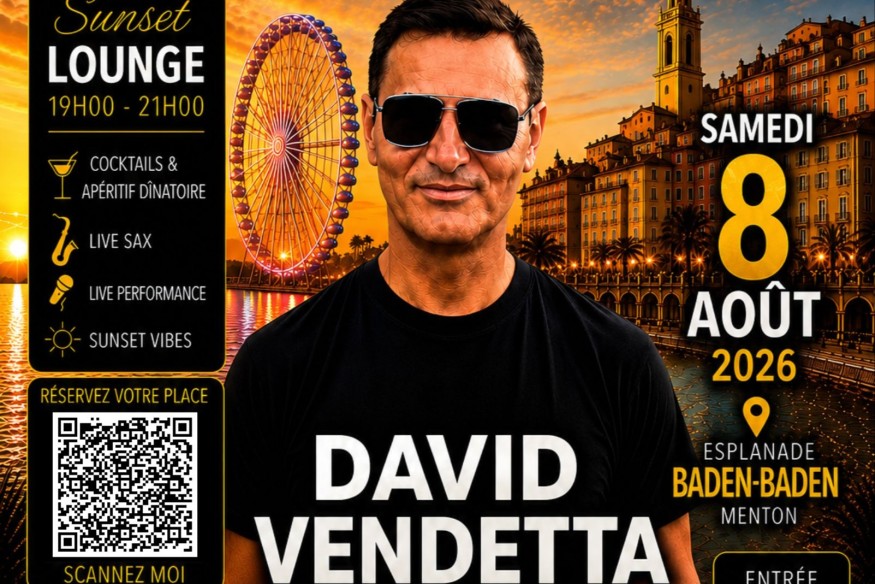 David Vendetta en live à Menton samedi 8 aout 2026 !