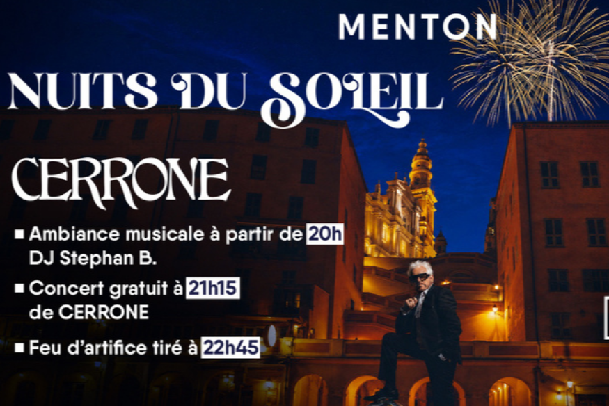 Cerrone aux Sablettes : une Nuit du Soleil exceptionnelle à Menton le 15 août 2026