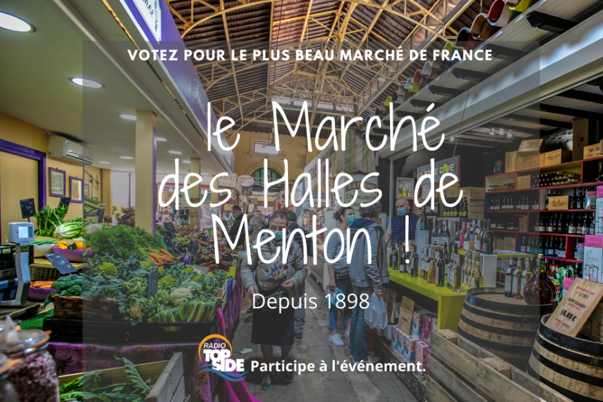 Le  Marché des Halles de Menton animé par Radio Top Side