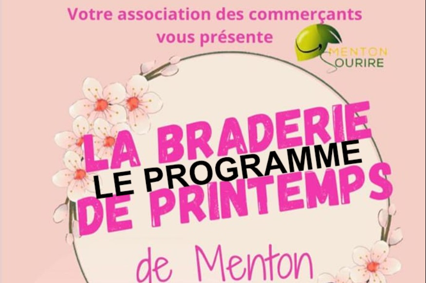 Programme de la Braderie de Printemps De Menton Sourire